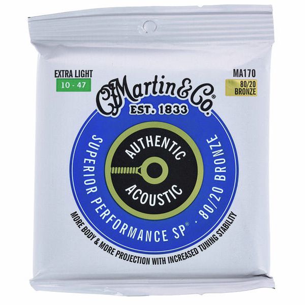 MARTIN   CO MARTIN MA170 SP80-20 BRONZE EXTRA LIGHT 010-047 CORDIERA PER CHITARRA ACUSTICA