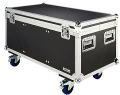 FLYHT PRO CABLE CASE 98x40x48 FLIGHT CASE 4 MANIGLIE 2 CHIUSURE 3 SCOMPARTI RUOTE 100MM 2+2 CON FRENO
