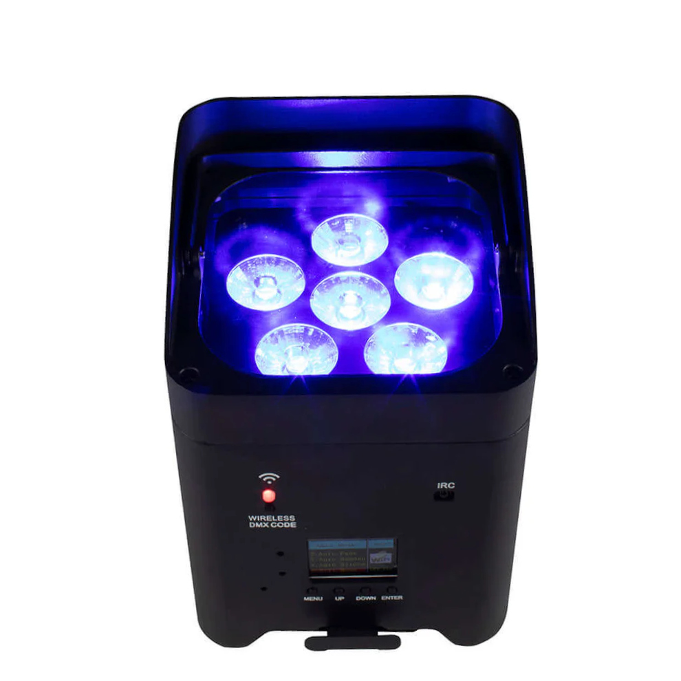SHEHDS ARCHITETTURALE LED 6 x 18 WATT RGBWYP A BATTERIA RICARICABILE DMX CONTROLLO APP MASTER SLAVE WIRELESS