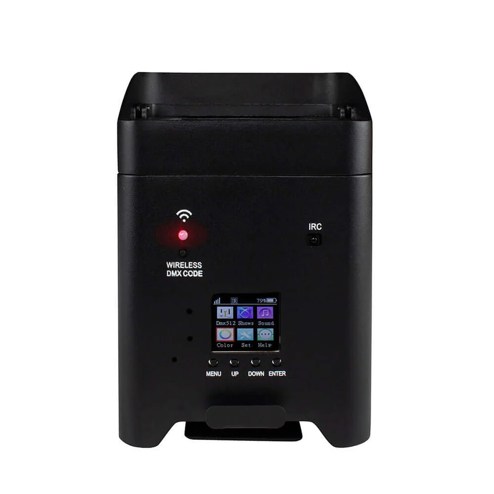 SHEHDS ARCHITETTURALE LED 6 x 18 WATT RGBWYP A BATTERIA RICARICABILE DMX CONTROLLO APP MASTER SLAVE WIRELESS