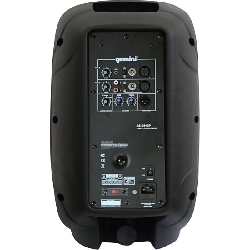 GEMINI AS2110P CASSA ATTIVA 2 VIE 1000W PICCO WOOFER 10" 2CANALI EQ2 BANDE
