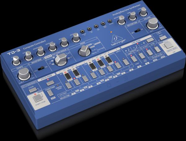 BEHRINGER TD-3 BU BLUE SINTETIZZATORE ANALOGICO DI BASSI CON STEP SEQUENCER ARPEGGIATORE E FILTRO RISONANTE EX-DEMO