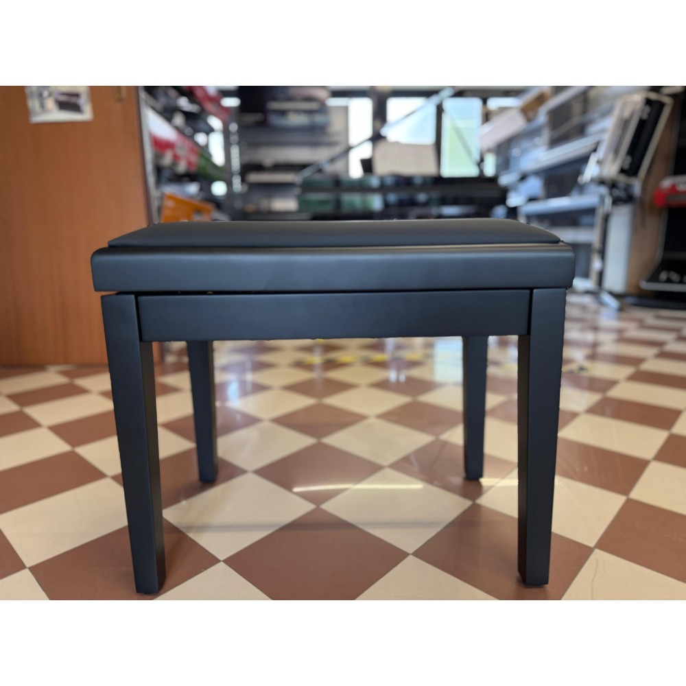 Panca da Pianoforte Weisbach – Nero Satinato con Seduta in Pelle