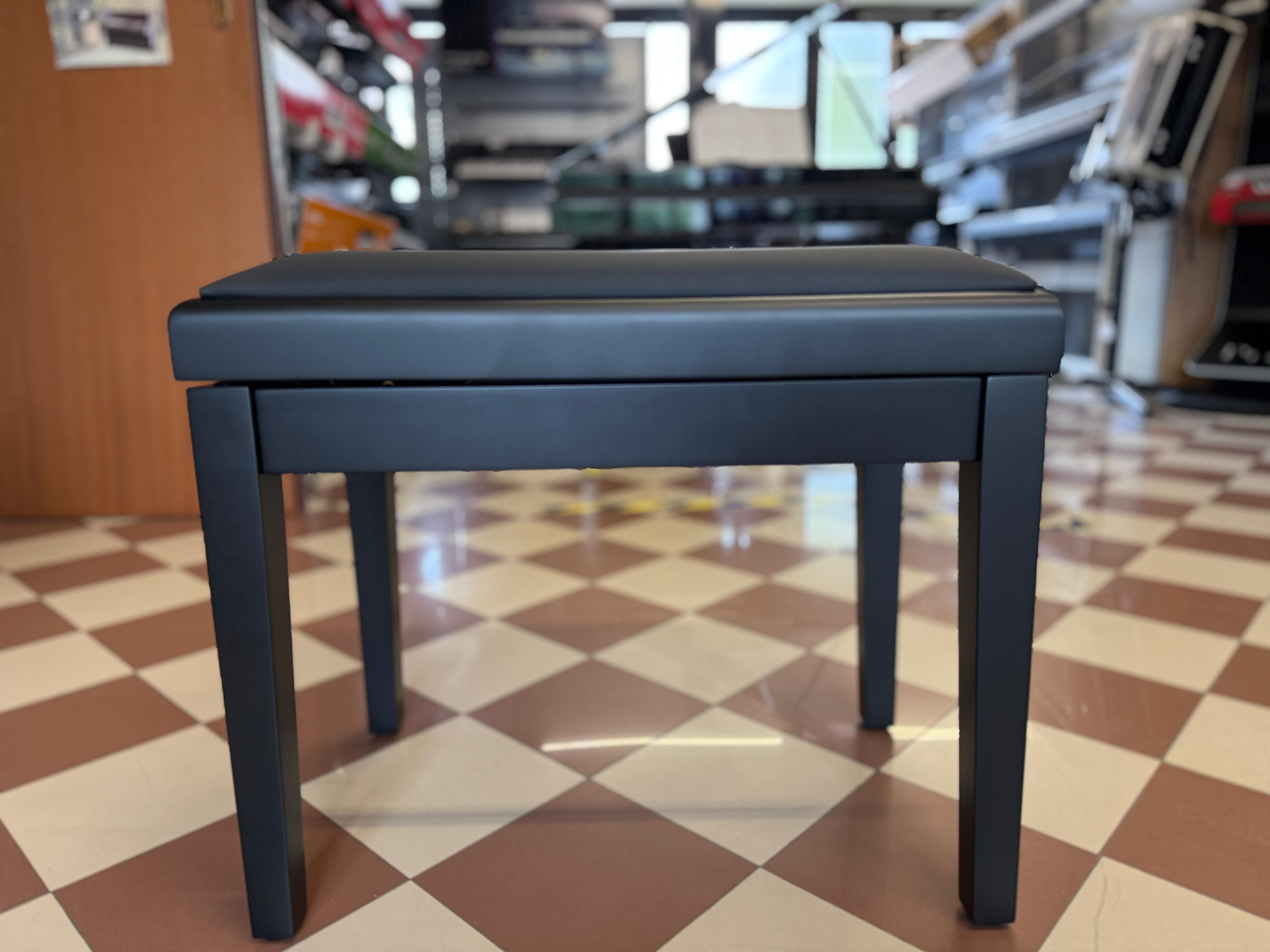 Panca da Pianoforte Weisbach – Nero Satinato con Seduta in Pelle