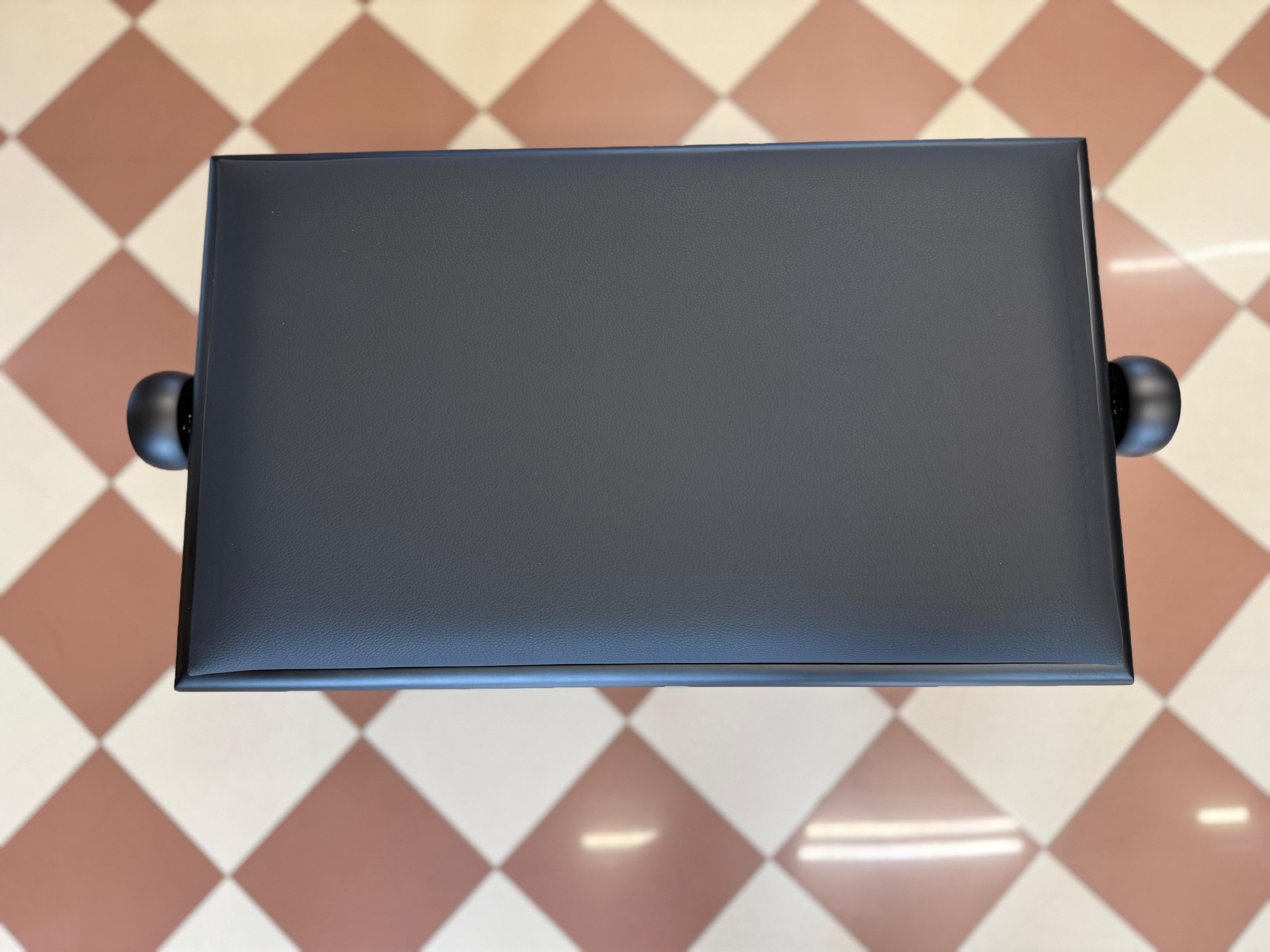 Panca da Pianoforte Weisbach – Nero Satinato con Seduta in Pelle