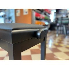 Panca da Pianoforte Weisbach – Nero Satinato con Seduta in Pelle