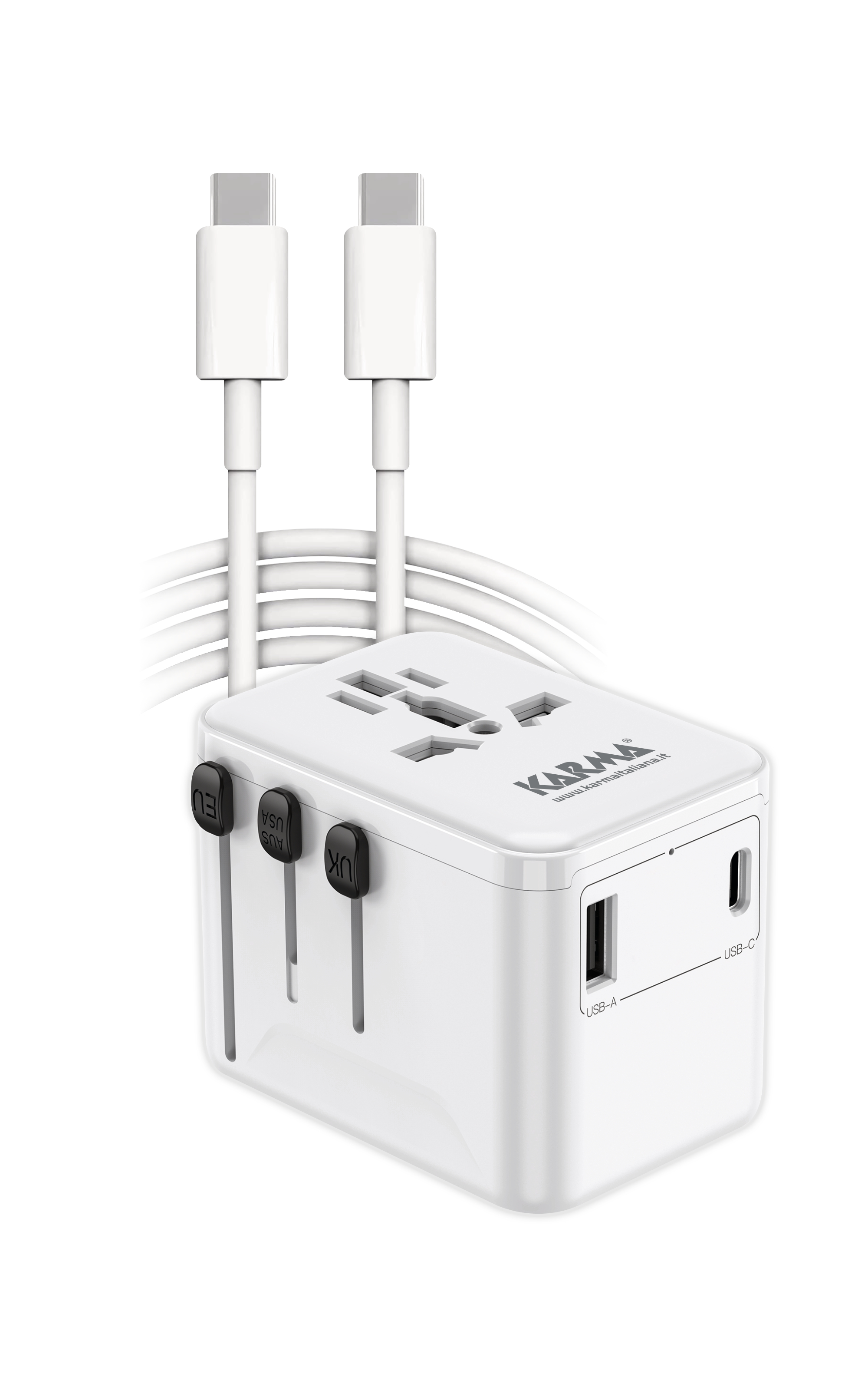 Karma Adattatore da viaggio 2USB con cavo