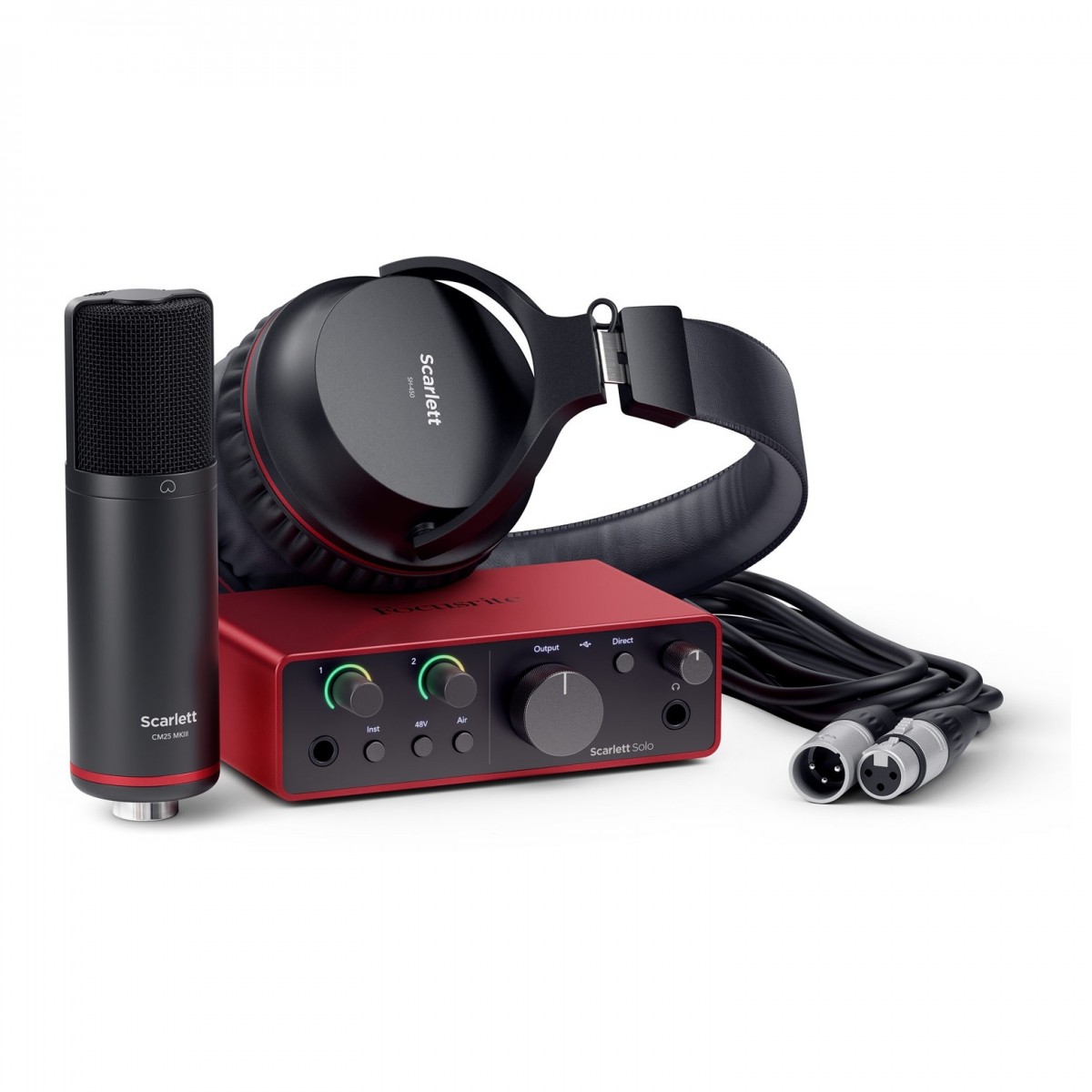 FOCUSRITE SCARLETT SOLO STUDIO ( 4TH GEN ) SCARLETT SOLO + MICROFONO CM25 MKIII + CUFFIA SH4500 + CAVO + SOFTWARE QUARTA GENERAZ