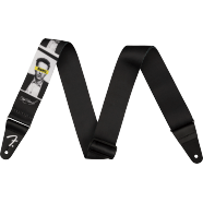 Fender Joe Strummer Know Your Rights Strap, Black/White, 2"