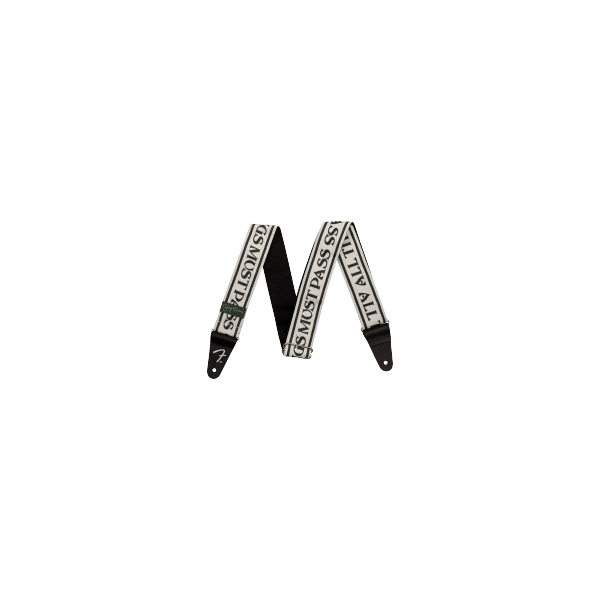 Fender "George Harrison All Things Must Pass Logo Strap, White/Black, 2"""