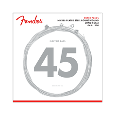 Fender 7250 Bass Strings, Nickel Plated Steel, Long Scale, 7250ML .045-.100 Gauges, (4)