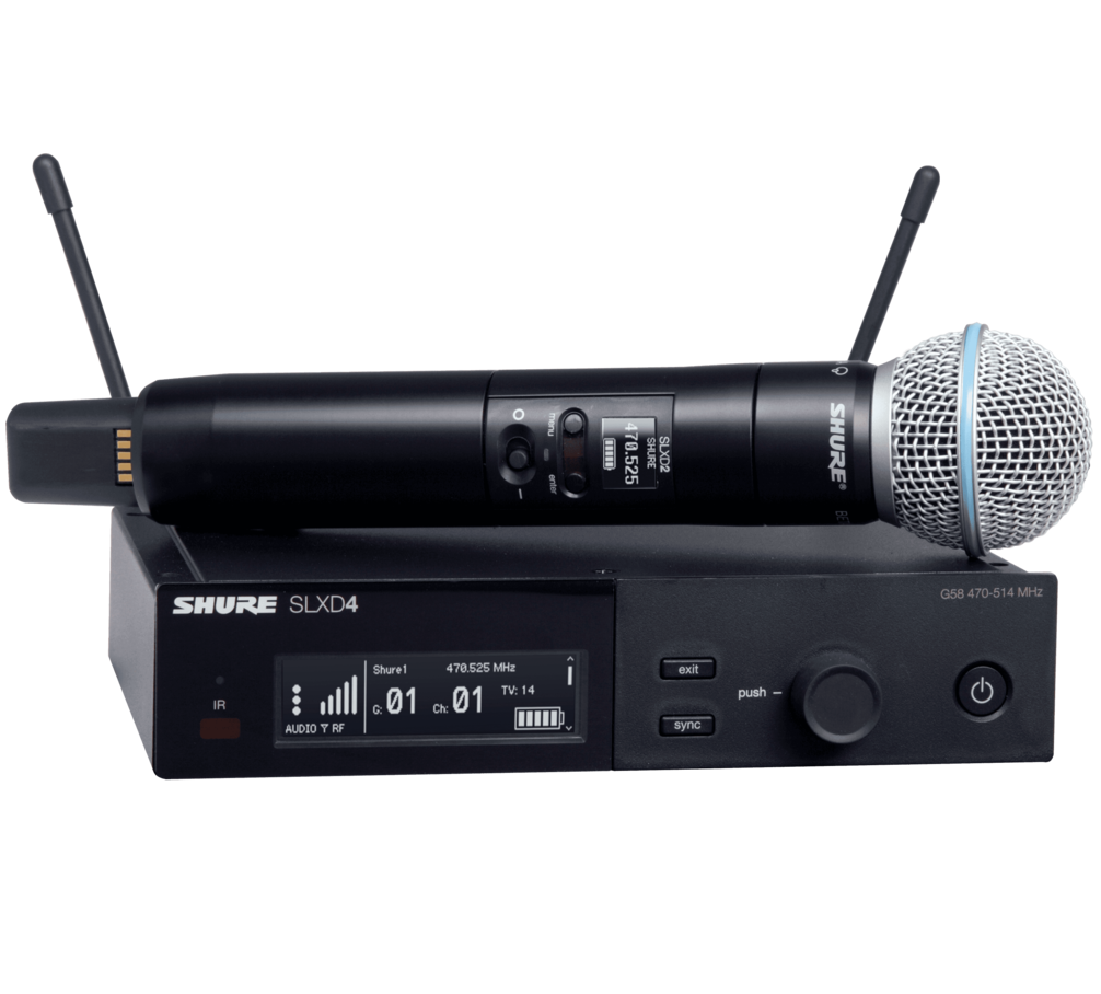 SHURE SLXD24-BETA58 J53 RADIOMICROFONO PALMARE DIGITALE WIRELESS A MANO CAPSULA BETA 58