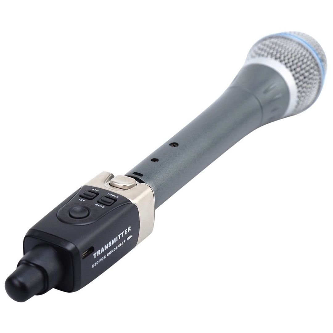 XVIVE U3C SISTEMA WIRELESS PER MICROFONI A CONDENSATORE COMPOSTO DA TRASMETTITORE E RICEVITORE COMPATTI E PORTATILI