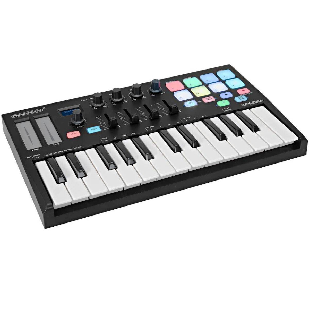 OMNITRONIC KEY-288+ MIDI CONTROLLER MIDI USB 25 TASTI + 8 DRUM PAD RETROILLUMINATI (Copy)