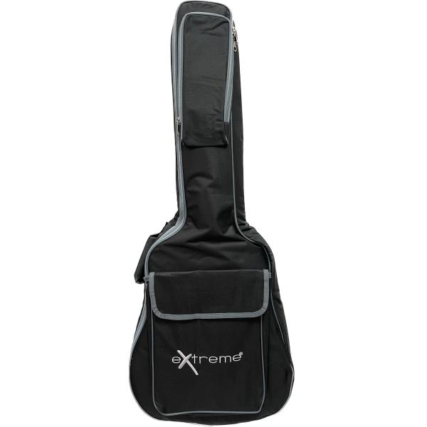 Extreme  BAG WG12 BORSA IMBOTTITA PER CHITARRA ACUSTICA 12MM CON 2 TASCHE FRONTALI COLORE NERO