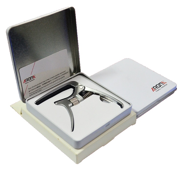 AROMA AC30 SILVER CAPOTASTO PER CHITARRA ELETTRICA E ACUSTICA CON PRESSIONE REGOLABILE