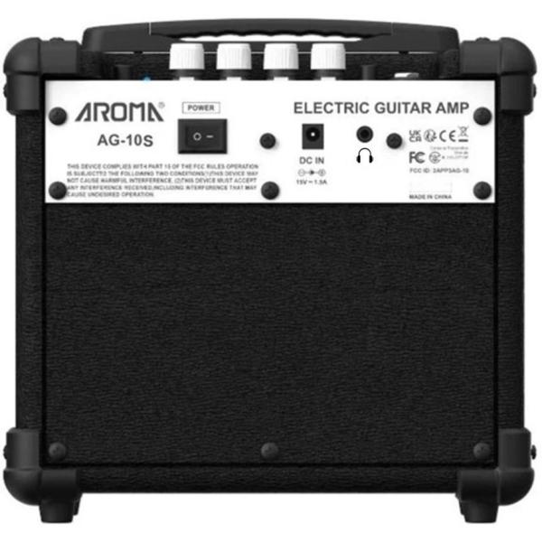 AROMA AG-10S AMPLIFICATORE CLEAN + OVERDRIVE 10 WATT 5" PER CHITARRA ELETTRICA CON BLUETOOTH