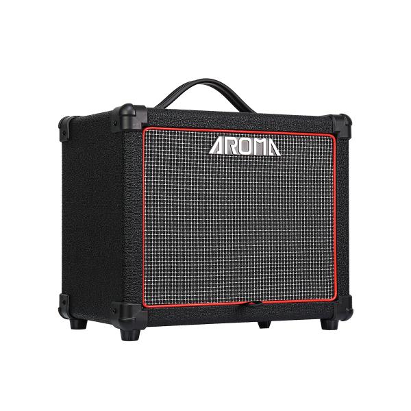 AROMA AG-20B AMPLIFICATORE CLEAN + OVERDRIVE 20 WATT 6 5" PER BASSO CON EFFETTI E BLUETOOTH