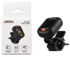 AROMA AT10A ACCORDATORE CROMATICO A PINZA RICARICABILE PER CHITARRA BASSO UKULELE E VIOLINO COLORE NERO