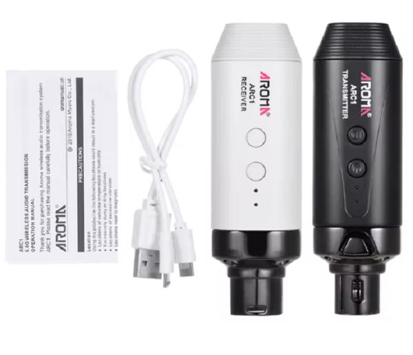 AROMA ARC 1 SISTEMA WIRELESS PER MICROFONO COMPOSTO DA TRASMETTITORE E RICEVITORE COMPATTI E PORTATILI