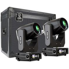 SHEHDS BEAM 275W 10R COPPIA TESTE MOBILI R10 275W DMX 14-16 CANALI 18 GOBOS DOPPIO PRISMA STROBO 14 COLORI + BIANCO + CASE