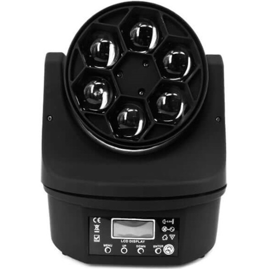SHEHDS LED BEE EYE 615 BUNDLE 4 TESTE MOBILI EFFETTO LUCE BEAM E WASH RGBW 6 X 15 WATT DMX + CASE