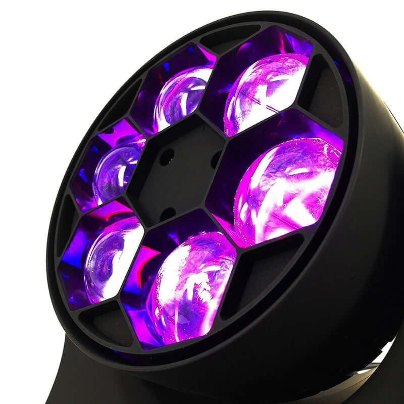 SHEHDS LED BEE EYE 615 BUNDLE 4 TESTE MOBILI EFFETTO LUCE BEAM E WASH RGBW 6 X 15 WATT DMX + CASE