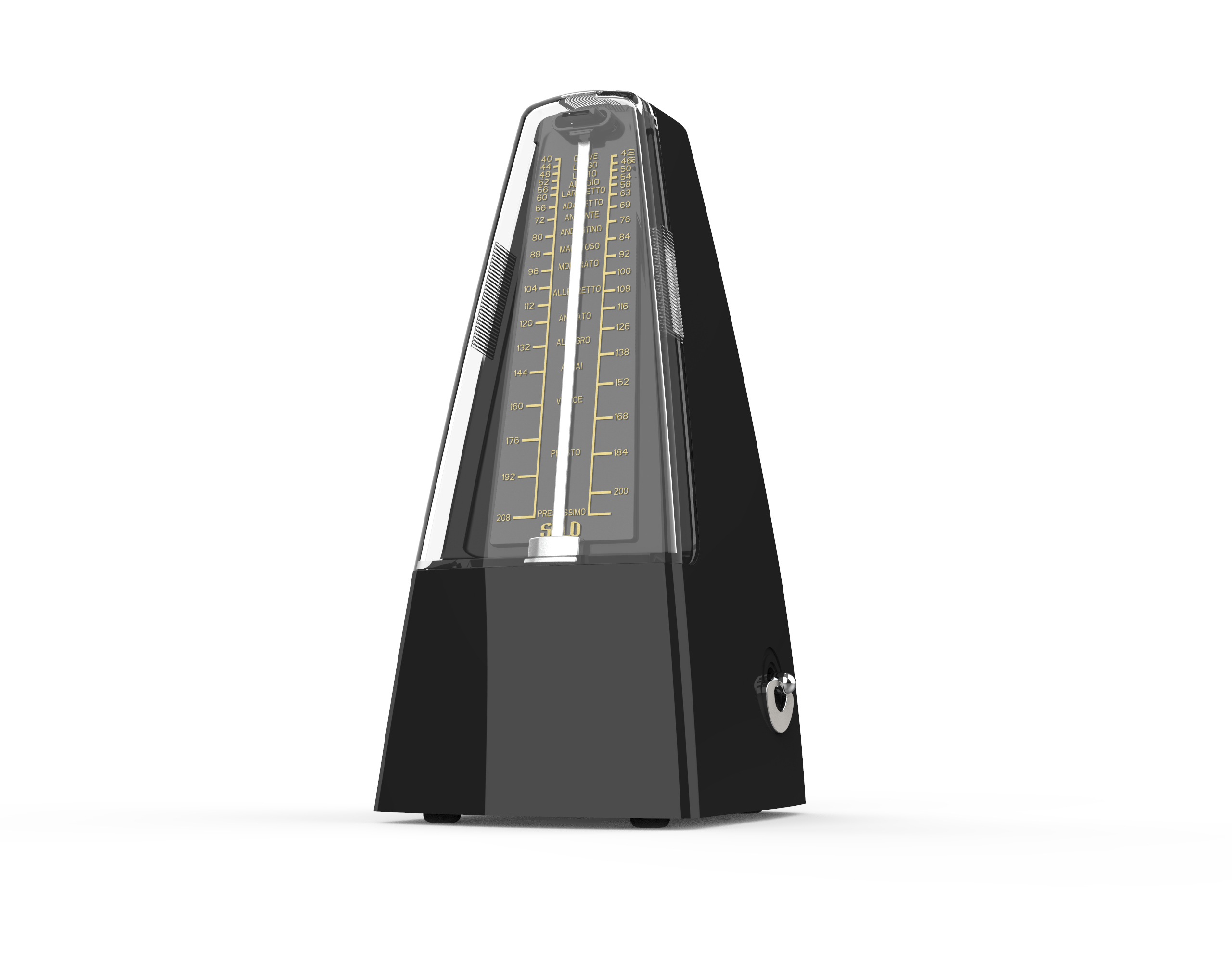 SOLO S-350 BK METRONOMO MECCANICO A PIRAMIDE COLOR NERO CON IGROMETRO ANALOGICO