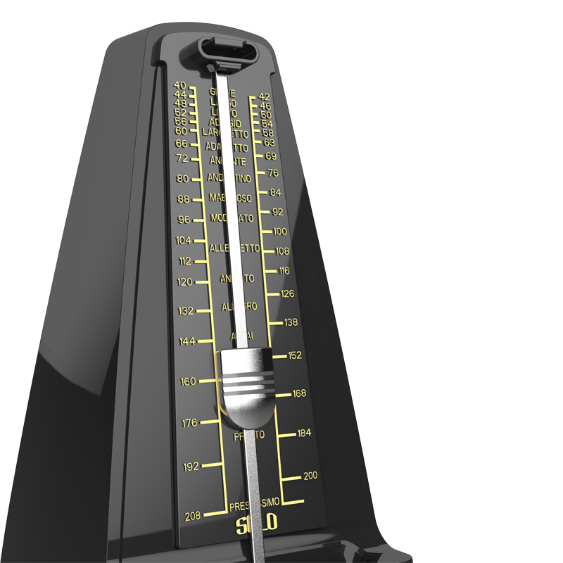 SOLO S-350 BK METRONOMO MECCANICO A PIRAMIDE COLOR NERO CON IGROMETRO ANALOGICO