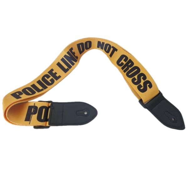 EXTREME GUITAR STRAP A TRACOLLA REGOLABILE CHITARRA E BASSO POLICE LINE DO NOT CROSS