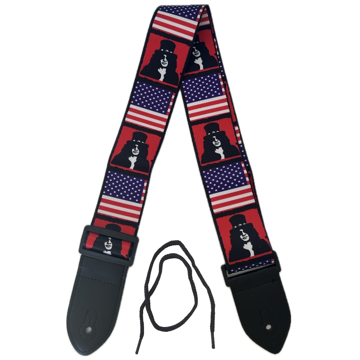EXTREME GUITAR STRAP B TRACOLLA REGOLABILE CHITARRA E BASSO BANDIERA AMERICANA SLASH
