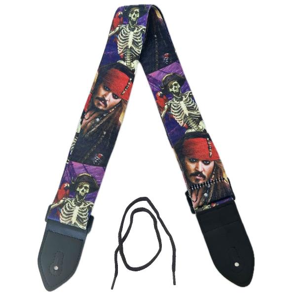 EXTREME GUITAR STRAP D TRACOLLA REGOLABILE CHITARRA E BASSO DECORAZIONE PIRATI DEI CARAIBI