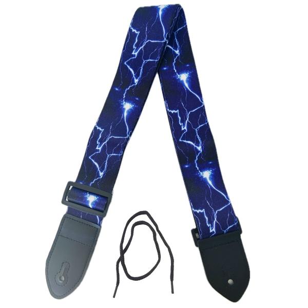 EXTREME GUITAR STRAP H TRACOLLA REGOLABILE CHITARRA E BASSO FULMINI