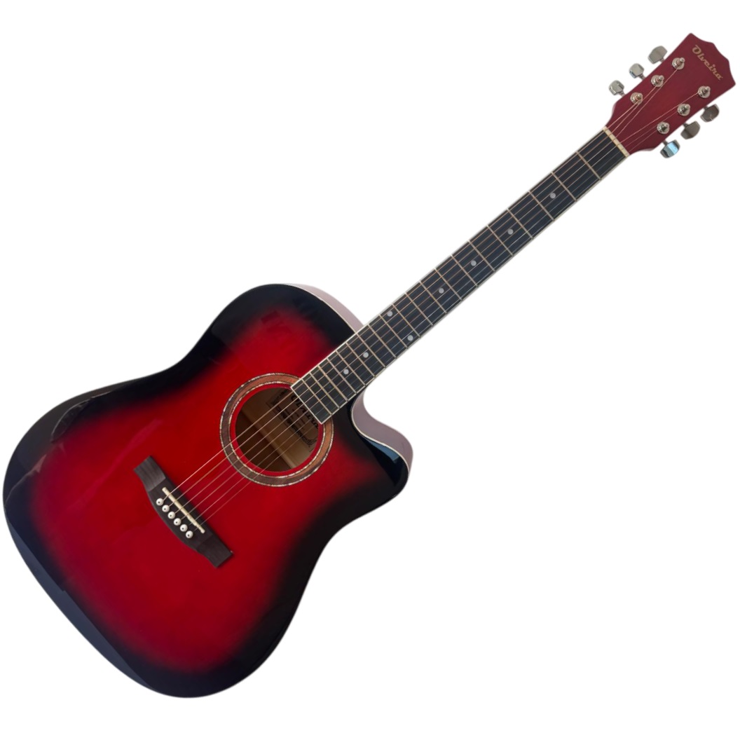 OLVEIRA AG41 RDS CHITARRA ACUSTICA SPALLA MANCANTE COLORE ROSSO SUNBURST