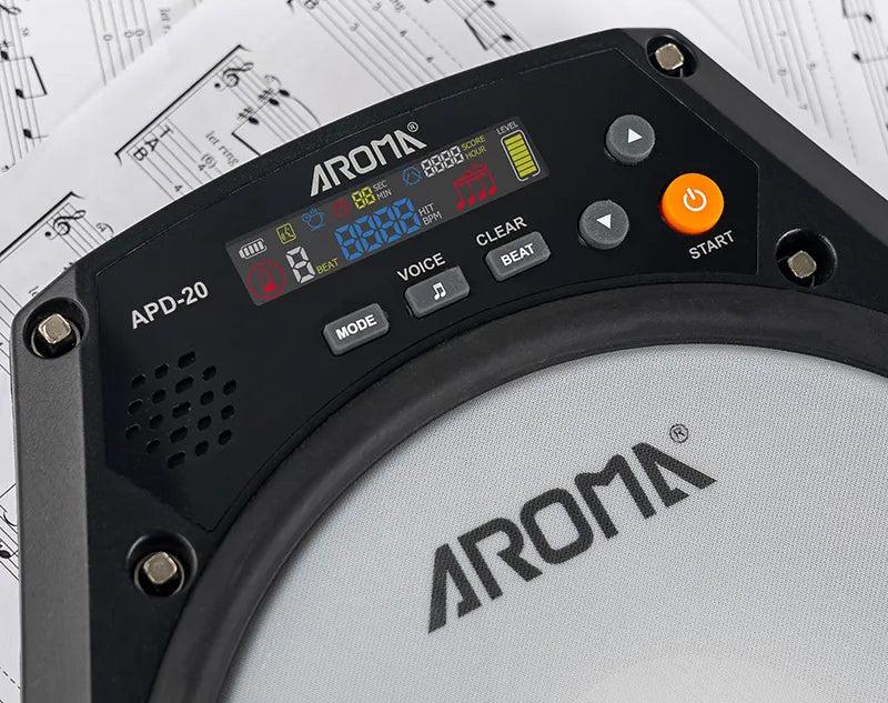 AROMA APD-20 DRUM PAD ALLENATORE PER ESERCIZI DI BATTERIA DIGITALE DA 8 POLLICI