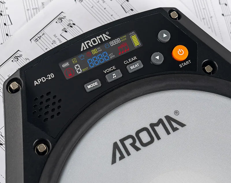 AROMA APD-20 DRUM PAD ALLENATORE PER ESERCIZI DI BATTERIA DIGITALE DA 8 POLLICI