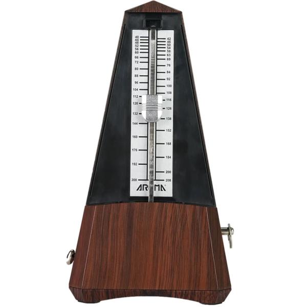 AROMA AM-711 METRONOMO MECCANICO A PIRAMIDE COLOR LEGNO CON IGROMETRO E TERMOMETRO DIGITALE