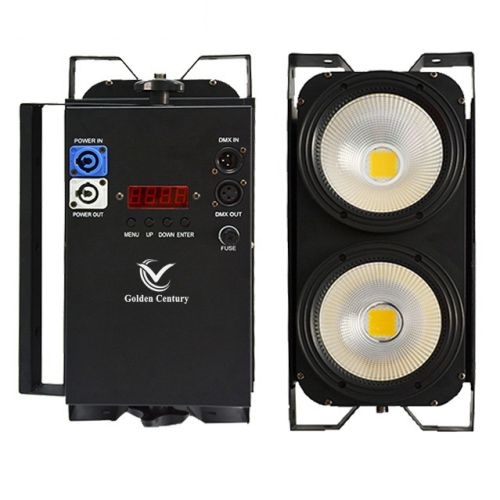 GOLDEN CENTURY GZ2B WARM WHITE BLINDER LED 2 x 100 WATT WARM WHITE DMX - AUTO - MASTER SLAVE - AUTO - SOUND ACTIVE 4 PEZZI + CAS