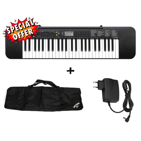 CASIO CTK 240 - IDEA REGALO TASTIERA ARRANGER CON CUSTODIA E ALIMENTATORE - back to school