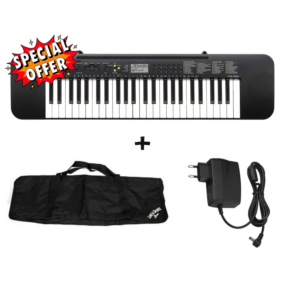 CASIO CTK 240 - IDEA REGALO TASTIERA ARRANGER CON CUSTODIA E ALIMENTATORE - back to school