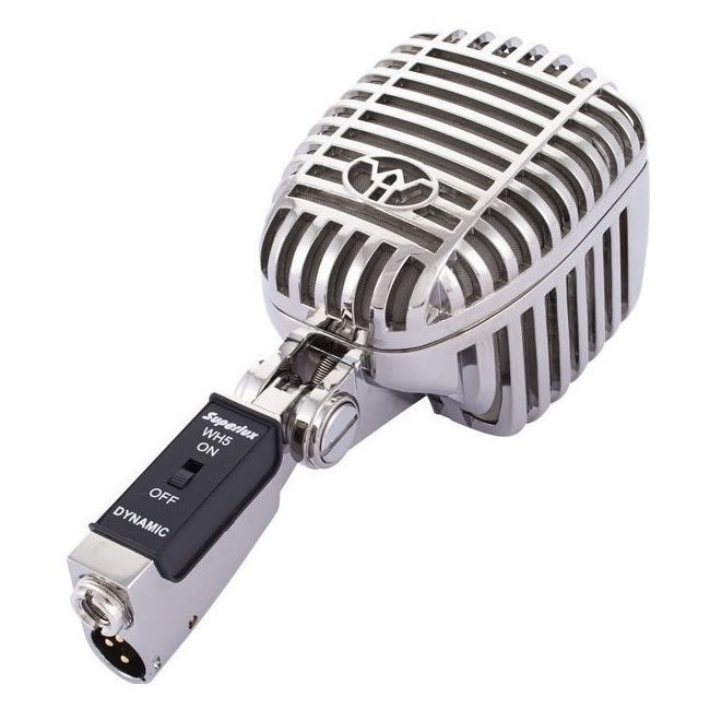 SUPERLUX WH5 MICROFONO DINAMICO CLASSICO VINTAGE CON SUPPORTO DA TAVOLO