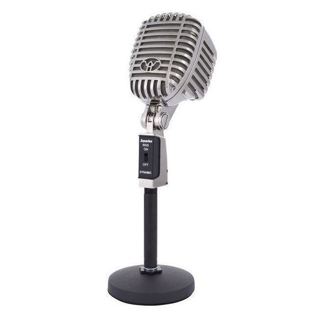 SUPERLUX WH5 MICROFONO DINAMICO CLASSICO VINTAGE CON SUPPORTO DA TAVOLO
