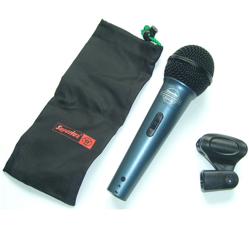 SUPERLUX ECO88S SET 6 MICROFONI DINAMICI PER VOCE CON INTERRUTTORE BORSETTA E CLAMP