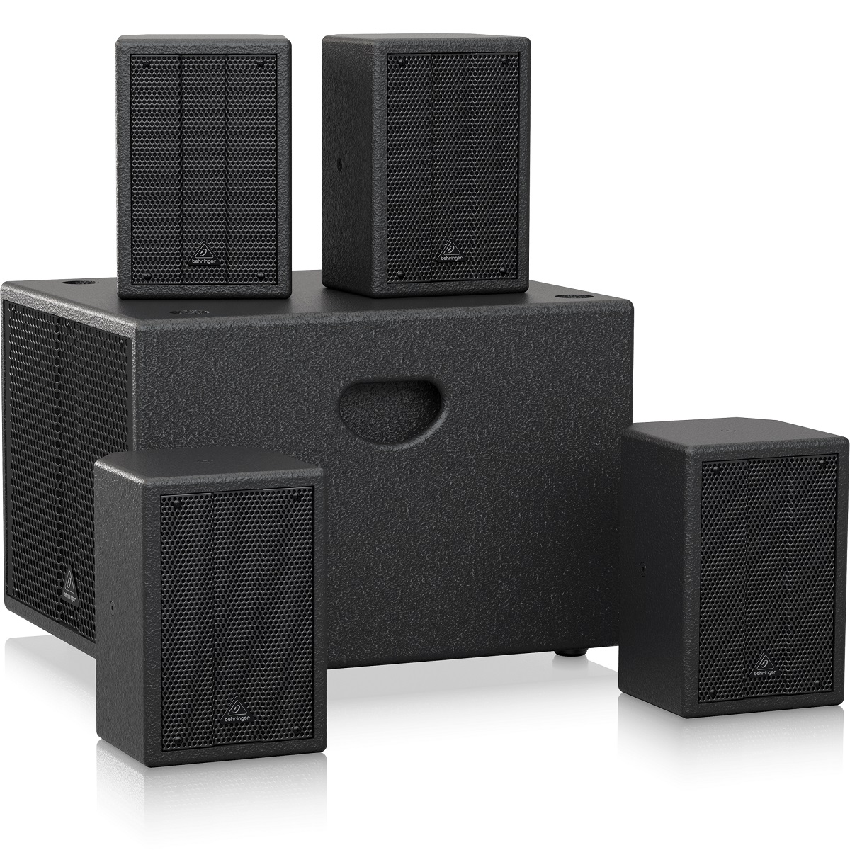 BEHRINGER SAT 1004 BUNDLE 4 CASSE PASSIVE 4" E SUBWOOFER ATTIVO 8" 600W
