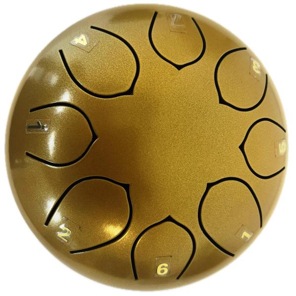 EXTREME STEEL TONGUE 8 TONI TAMBURO ARMONICO 15,5CM TANK DRUM 6″ COLORE ORO