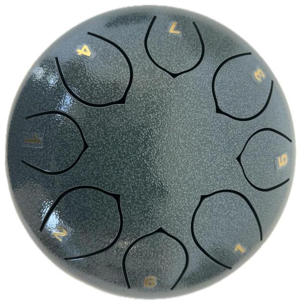 EXTREME STEEL TONGUE 8 TONI TAMBURO ARMONICO 15,5CM TANK DRUM 6″ VERDE MARTELLATO