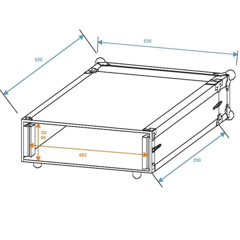 COBRA FC149 FLIGHT CASE UNIVERSALE 2U PORTA RACK 35CM