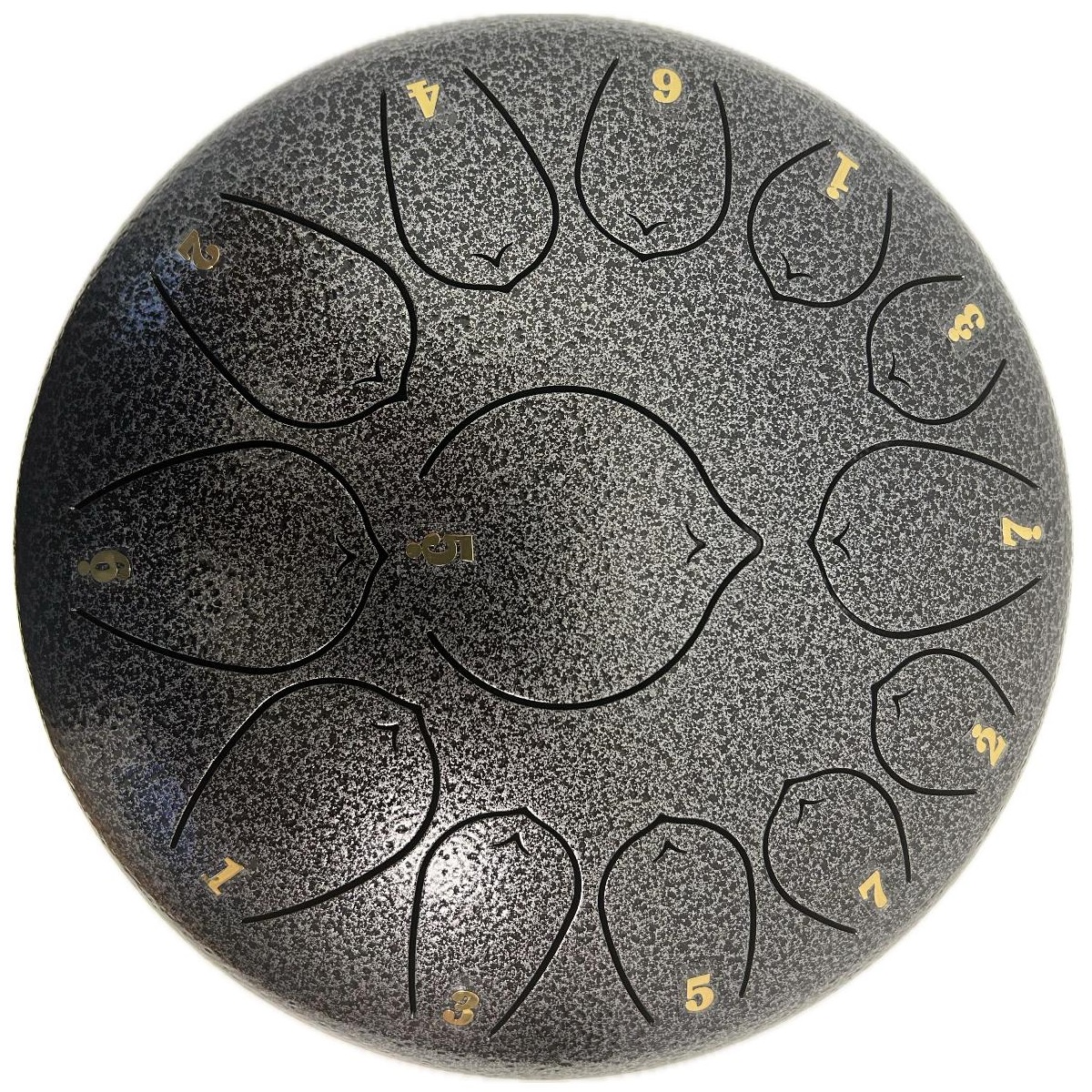 EXTREME STEEL TONGUE 13 TONI TAMBURO ARMONICO 27CM TANK DRUM 10″ NERO MARTELLATO