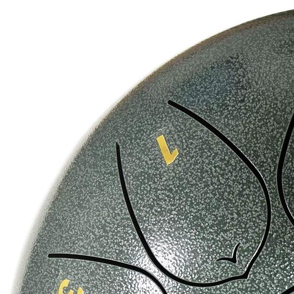 EXTREME STEEL TONGUE 13 TONI TAMBURO ARMONICO 27CM TANK DRUM 10″ VERDE MARTELLATO