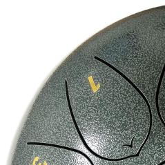 EXTREME STEEL TONGUE 13 TONI TAMBURO ARMONICO 27CM TANK DRUM 10″ VERDE MARTELLATO